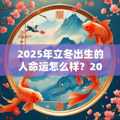 2025年立冬出生的人命运怎么样？2025年立冬出生的人五行论命