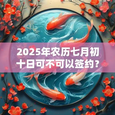2025年农历七月初十日可不可以签约？