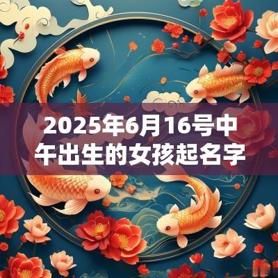 2025年6月16号中午出生的女孩起名字要注意什么