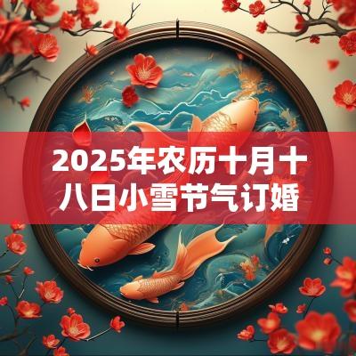 2025年农历十月十八日小雪节气订婚日子好吗? 2025年农历十月十八日小雪节气订婚日子好吗?