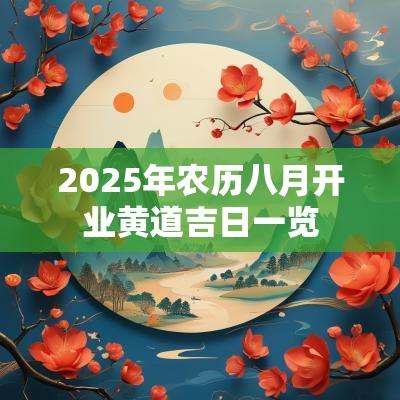2025年农历八月开业黄道吉日一览 2025年农历八月开业黄道吉日一览