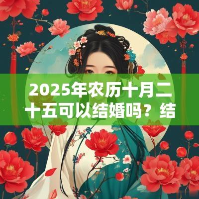 2025年农历十月二十五可以结婚吗?结婚好日子怎么看? 2025年农历十月二十五可以结婚吗?结婚好日子怎么看?