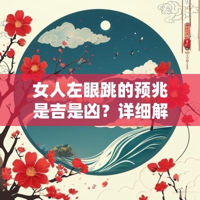 女人左眼跳的预兆是吉是凶?详细解读一周左眼跳寓意! 女人左眼跳的预兆是吉是凶?详细解读一周左眼跳寓意!