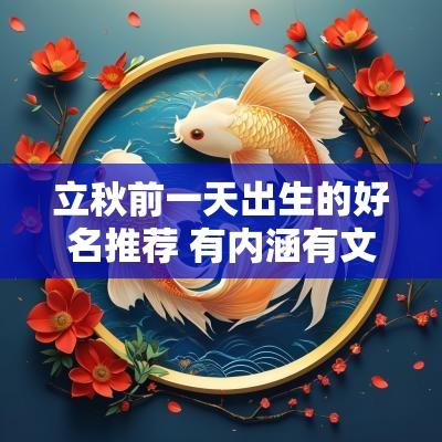立秋前一天出生的好名推荐 有内涵有文化的名字推荐 立秋前一天出生的好名推荐 有内涵有文化的名字推荐
