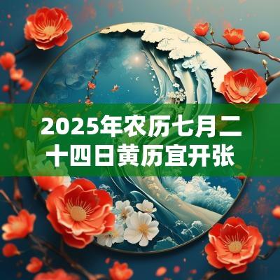 2025年农历七月二十四日黄历宜开张开业吗?当日吉凶查询 2025年农历七月二十四日黄历宜开张开业吗?当日吉凶查询