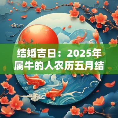 结婚吉日：2025年属牛的人农历五月结婚吉日一览表！