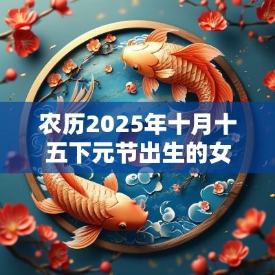 农历2025年十月十五下元节出生的女宝宝好吗五行缺木火免费取好名字