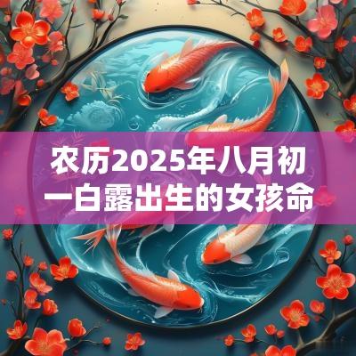 农历2025年八月初一白露出生的女孩命运好吗五行缺木水女孩名字