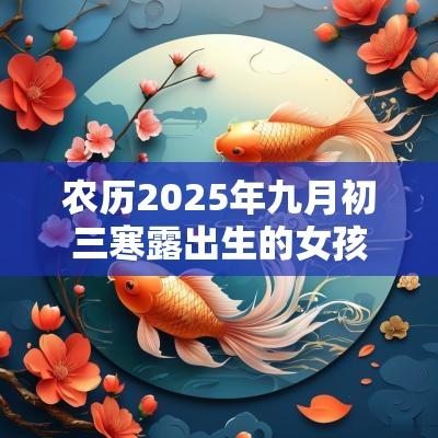 农历2025年九月初三寒露出生的女孩好不好五行缺木取名测试打分