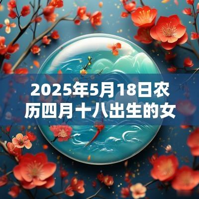 2025年5月18日农历四月十八出生的女宝宝五行取名高分名字参考