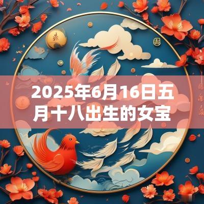 2025年6月16日五月十八出生的女宝宝八字怎么排五行缺土取名