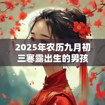 2025年农历九月初三寒露出生的男孩八字好吗今日五行缺木火水取名