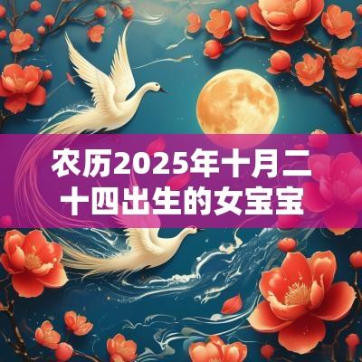 农历2025年十月二十四出生的女宝宝好吗五行缺木火免费取好名字