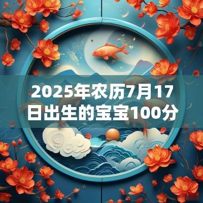2025年农历7月17日出生的宝宝100分的名字吉利又大气的名字大全