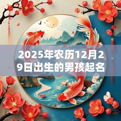 2025年农历12月29日出生的男孩起名楚辞周易表示美好祝愿的男孩取名