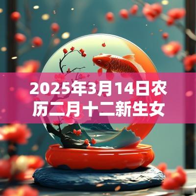 2025年3月14日农历二月十二新生女孩八字算命五行属火的名字