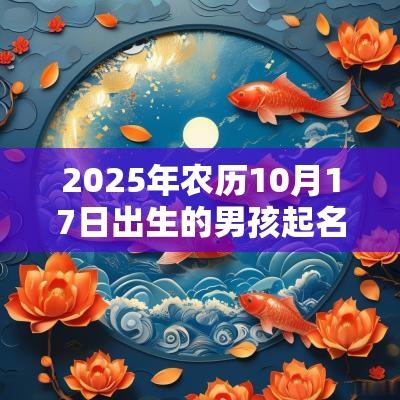 2025年农历10月17日出生的男孩起名鉴赏男孩起名方法大全