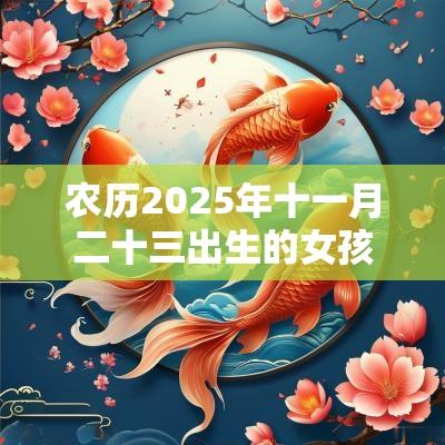 农历2025年十一月二十三出生的女孩儿命运今日五行缺木火周易取名