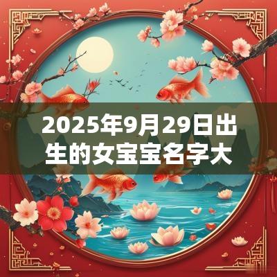 2025年9月29日出生的女宝宝名字大全有寓意的五行缺火宝宝取名