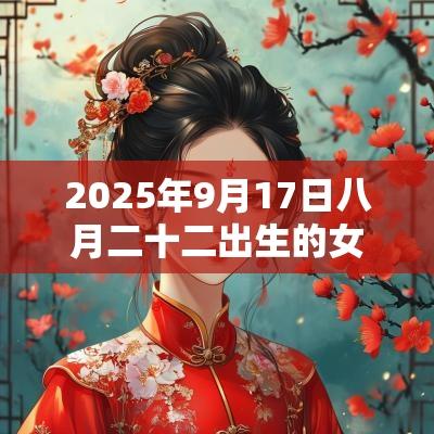 2025年9月17日八月二十二出生的女孩五行八字解读缺火的起名宜用字