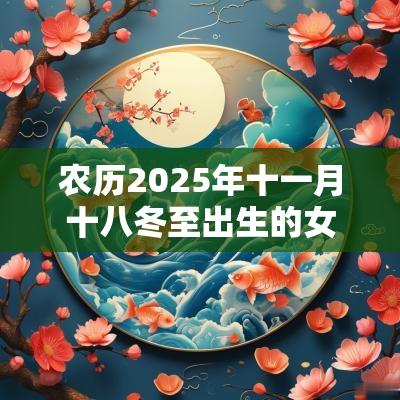农历2025年十一月十八冬至出生的女孩生辰八字本日五行缺火取名