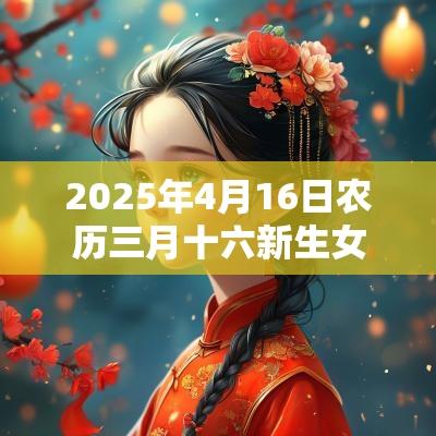 2025年4月16日农历三月十六新生女宝宝属土取名高分名字建议