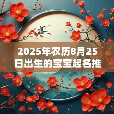 2025年农历8月25日出生的宝宝起名推荐响亮且寓意好的名字大全