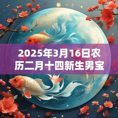 2025年3月16日农历二月十四新生男宝宝五行查询缺金火怎么取名好
