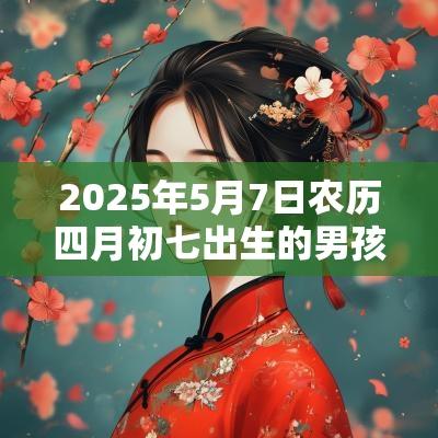 2025年5月7日农历四月初七出生的男孩五行命理解析补木取名旺运