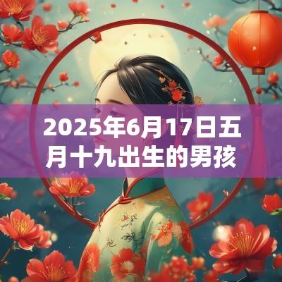 2025年6月17日五月十九出生的男孩五行八字解读属金的起名宜用字