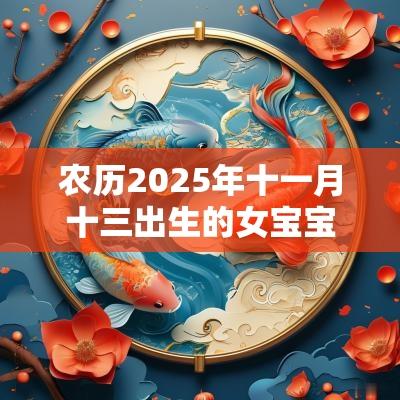农历2025年十一月十三出生的女宝宝好吗五行缺木火免费取好名字