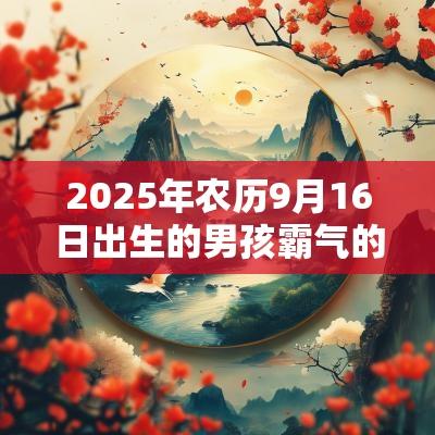 2025年农历9月16日出生的男孩霸气的名字高冷霸气的男孩名字大全