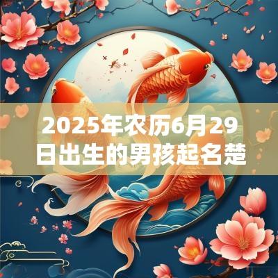 2025年农历6月29日出生的男孩起名楚辞周易借助辞赋类型起名字