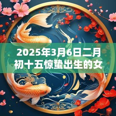 2025年3月6日二月初十五惊蛰出生的女宝宝起名有福气的名字