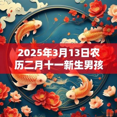 2025年3月13日农历二月十一新生男孩缺金火取名高分名字建议
