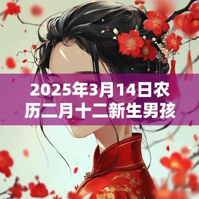 2025年3月14日农历二月十二新生男孩八字算命五行缺金土的名字