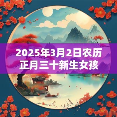 2025年3月2日农历正月三十新生女孩五行八字解读属木的起名宜用字