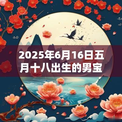 2025年6月16日五月十八出生的男宝宝八字怎么排五行缺土取名