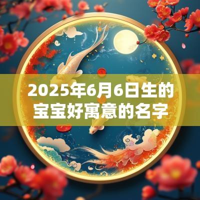 2025年6月6日生的宝宝好寓意的名字有诗意内涵的男孩名字赏析