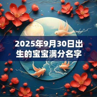 2025年9月30日出生的宝宝满分名字合集易经中最吉利的名字鉴赏