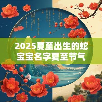 2025夏至出生的蛇宝宝名字夏至节气宝宝起名大气独特的名字精选