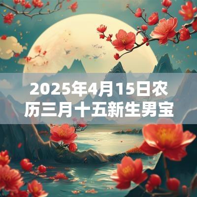 2025年4月15日农历三月十五新生男宝宝缺火取名高分名字建议