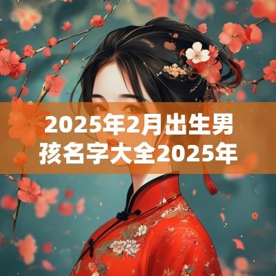 2025年2月出生男孩名字大全2025年属蛇男孩最吉利的名字