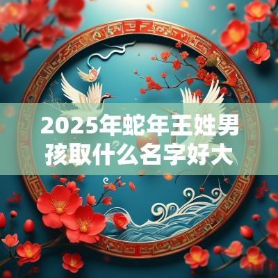 2025年蛇年王姓男孩取什么名字好大气博学的王姓男宝宝名字