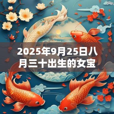 2025年9月25日八月三十出生的女宝宝五行不缺取名高分名字建议