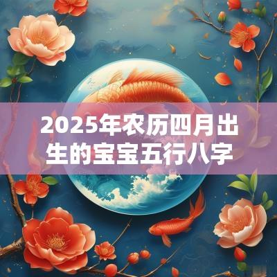 2025年农历四月出生的宝宝五行八字怎么样四月蛇宝宝取名宜用字