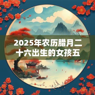 2025年农历腊月二十六出生的女孩五行八字解读缺金的起名宜用字