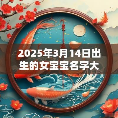2025年3月14日出生的女宝宝名字大全有寓意的浅推一些好听的名字