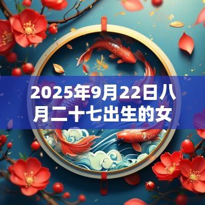 2025年9月22日八月二十七出生的女孩五行八字解读缺火的起名宜用字