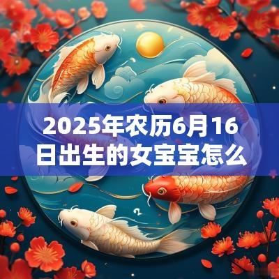 2025年农历6月16日出生的女宝宝怎么取名好听有寓意名字推荐